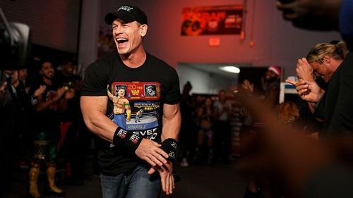 John Cena backstage on this week's RAW for his 20th WWE anniversary!