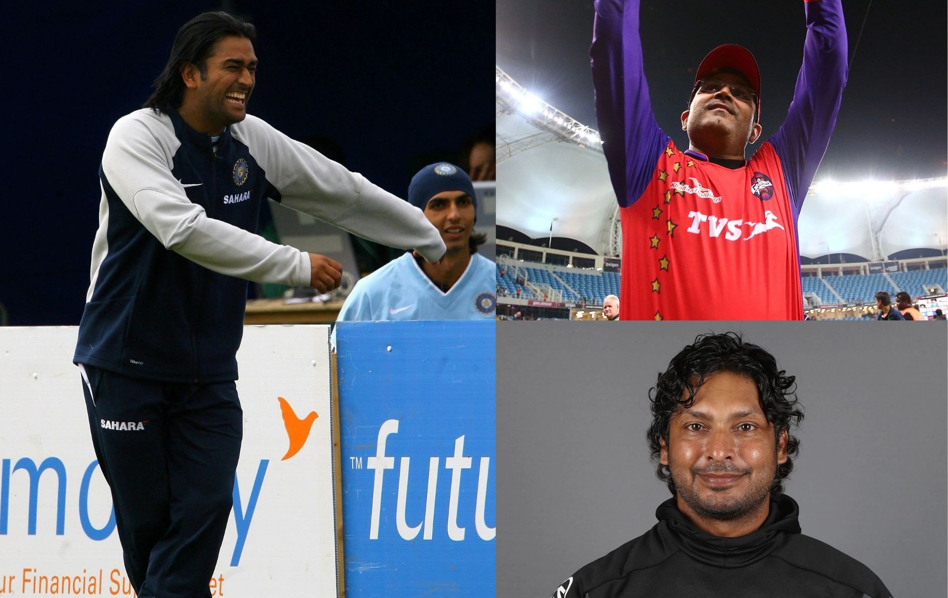 MS Dhoni (left), Virender Sehwag (top right) and Kumar Sangakkara (bottom right). All pics: Getty Images
