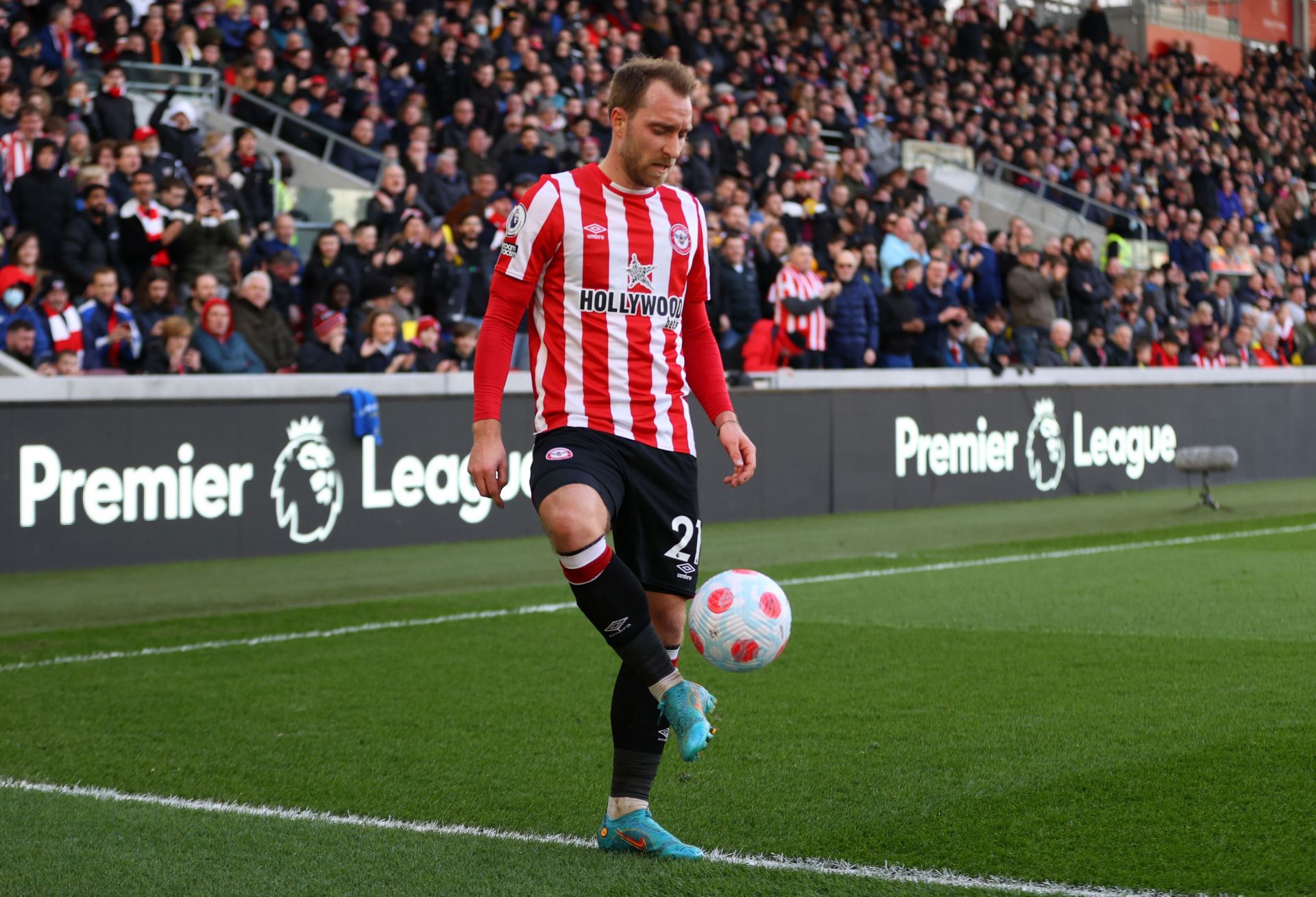 Christian Eriksen in action for Brentford