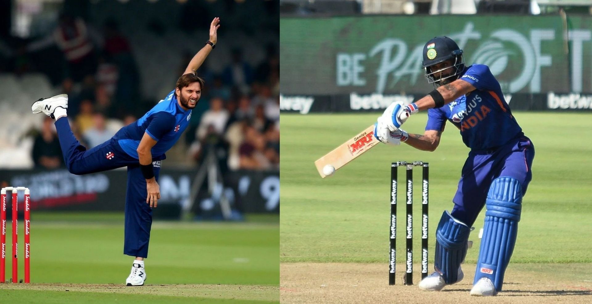 Shahid Afridi (left) and Virat Kohli. Pics: Getty Images