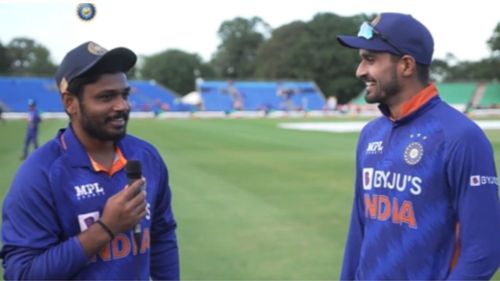 Sanju Samson (L) & Deepak Hooda. (P.C.:BCCI)