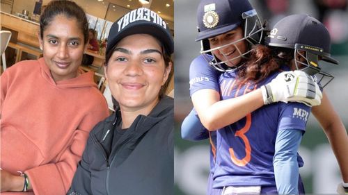 Mithali Raj (L) and Yastika Bhatia (P.C.:Twitter)