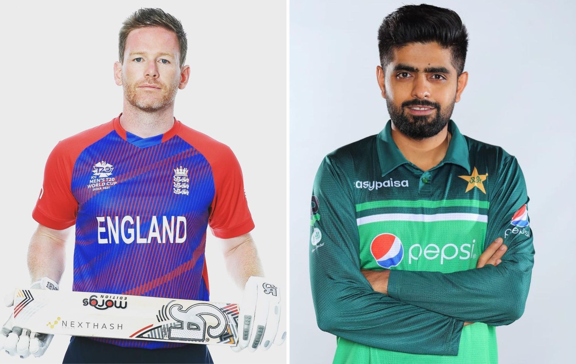 Eoin Morgan (L) and Babar Azam. (Pics: Instagram)