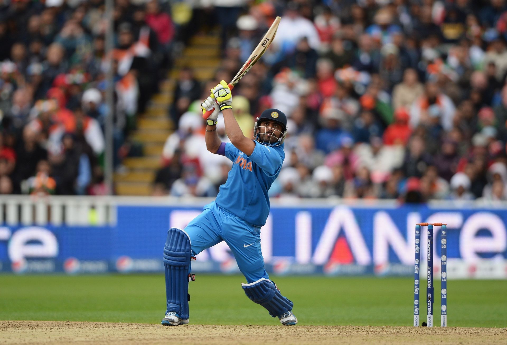 Ravindra Jadeja batting in the final against England. Pic: Getty Images