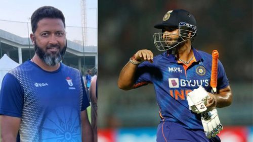 Wasim Jaffer (L) and Rishabh Pant.