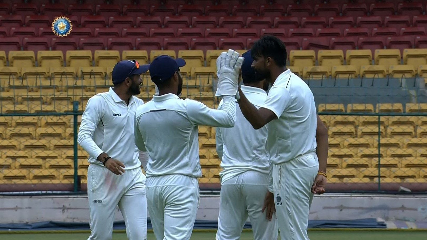 Madhya Pradesh claimed five crucial wickets on Day 1 of Ranji Trophy 2022 final. Pic: BCCI