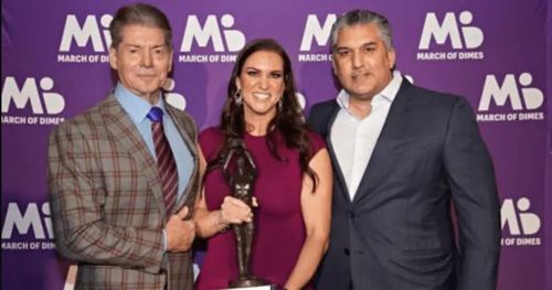 Vince McMahon, Stephanie McMahon, and Nick Khan.