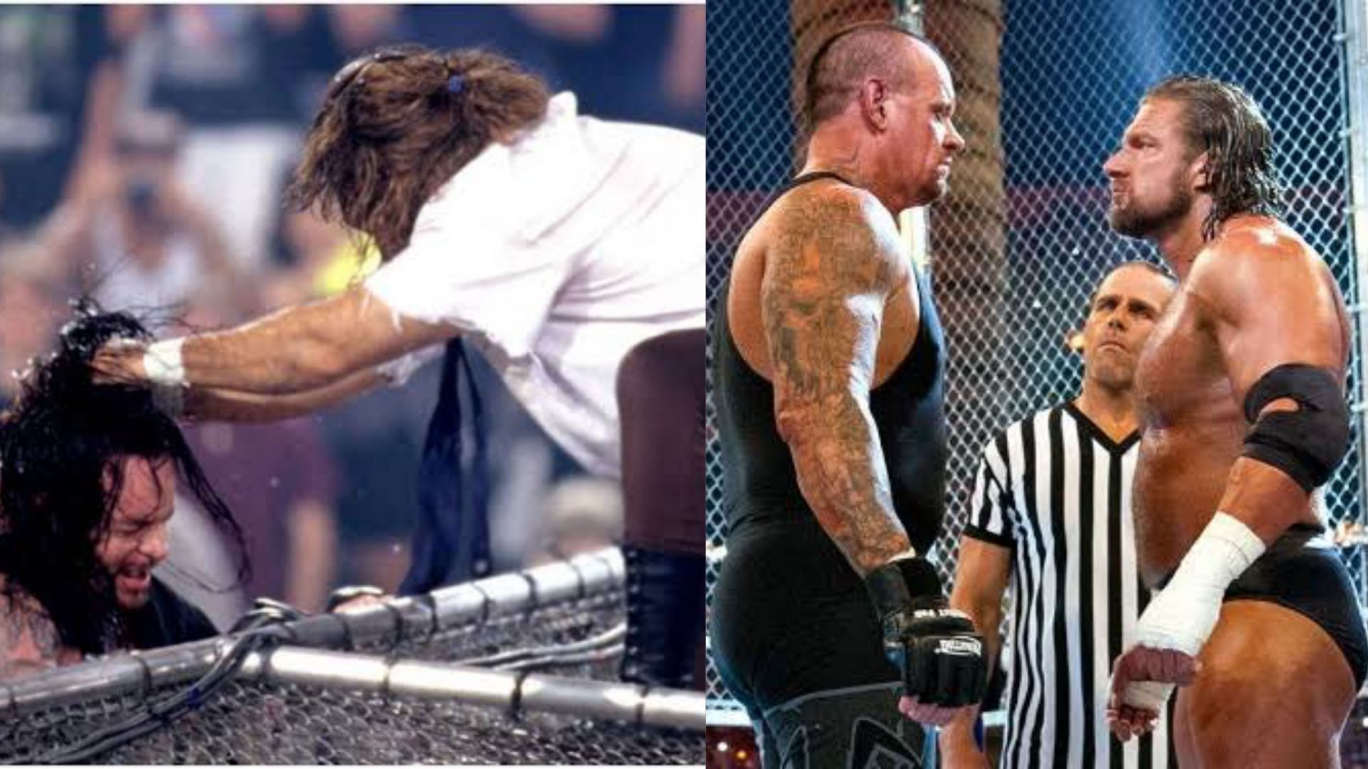 The Undertaker vs. Mankind (L); The Undertaker vs. Triple H (R).