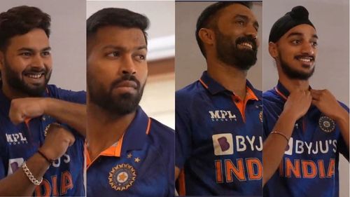 Snippets from the Men in Blue's headshots shoot ahead of T20I series. (P.C.:BCCI Twitter)