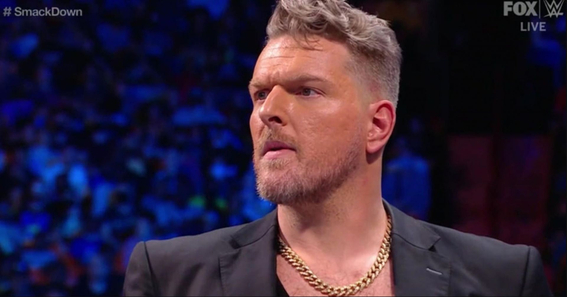 Pat McAfee is part of the SmackDown announcement team with Michael Cole