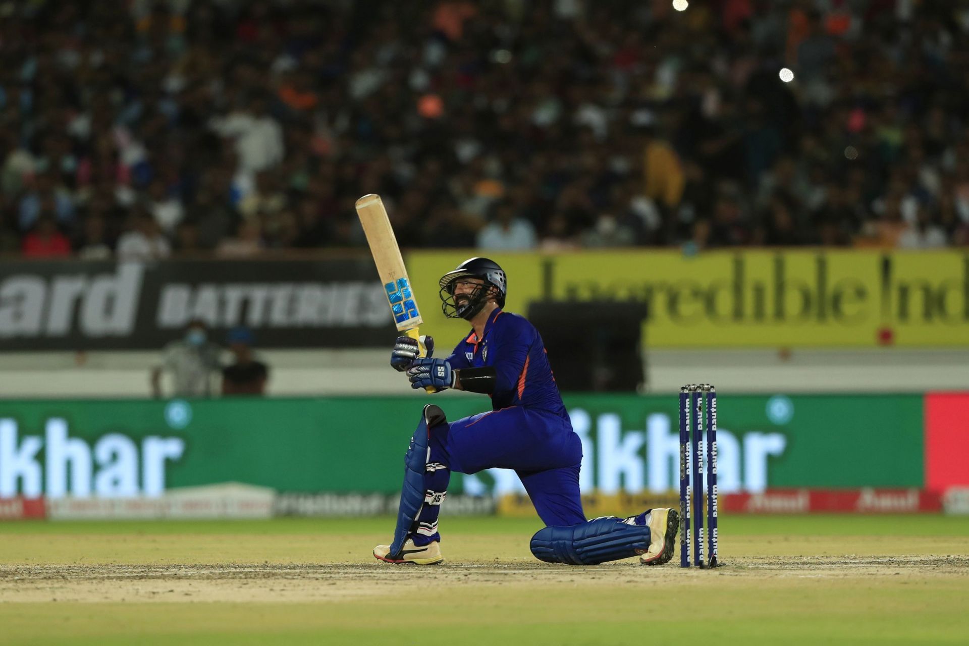 Dinesh Karthik registered his career-best T20I score. Pic: Getty Images