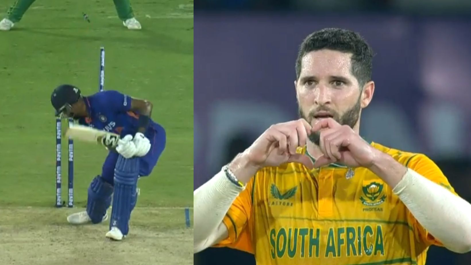 Snippet from Wayne Parnell&#039;s celebration of Hardik Pandya&#039;s wicket. (PC: BCCI.tv)