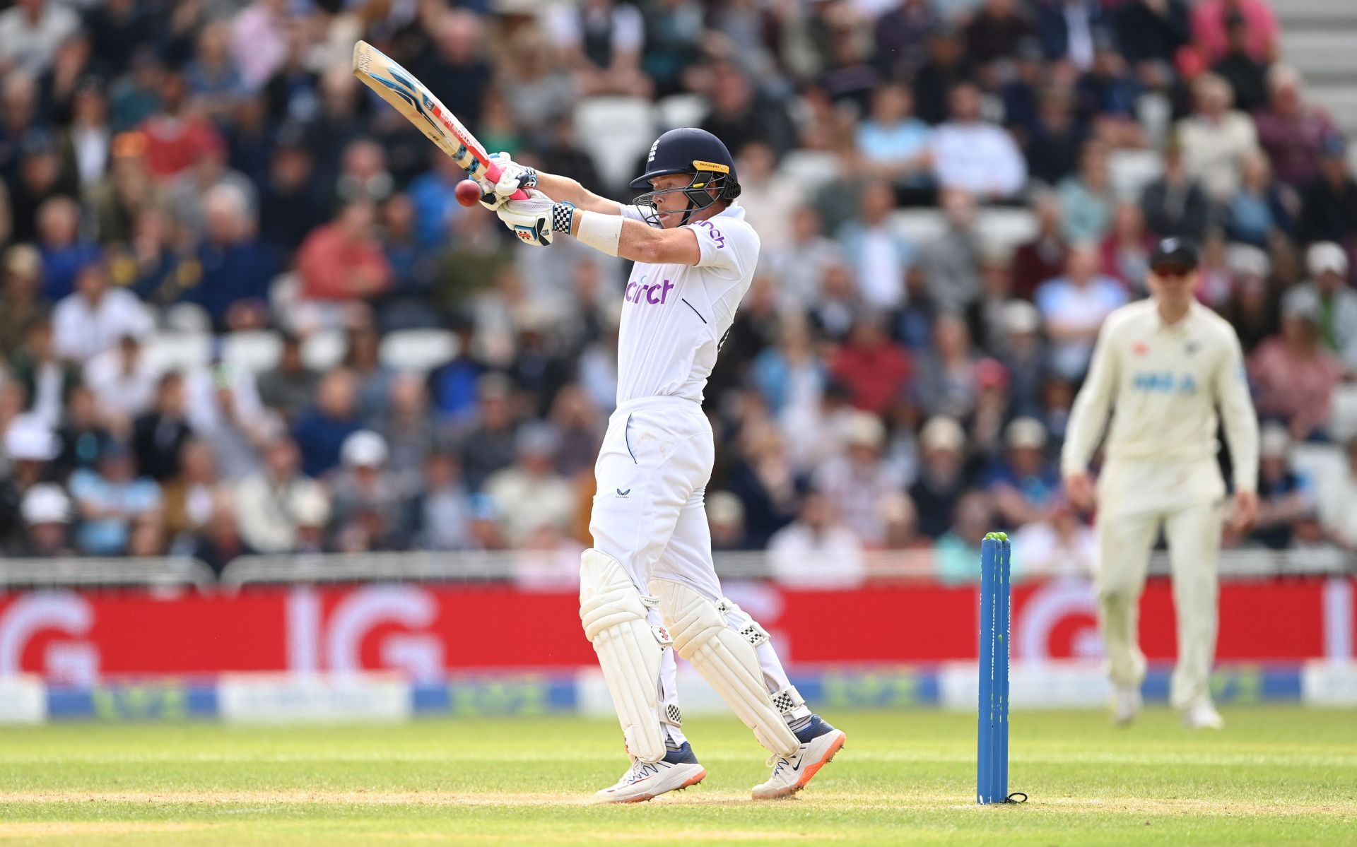 Ollie Pope scored a career-best 145 in the first innings as England made 539 in reply to New Zealand's 553.