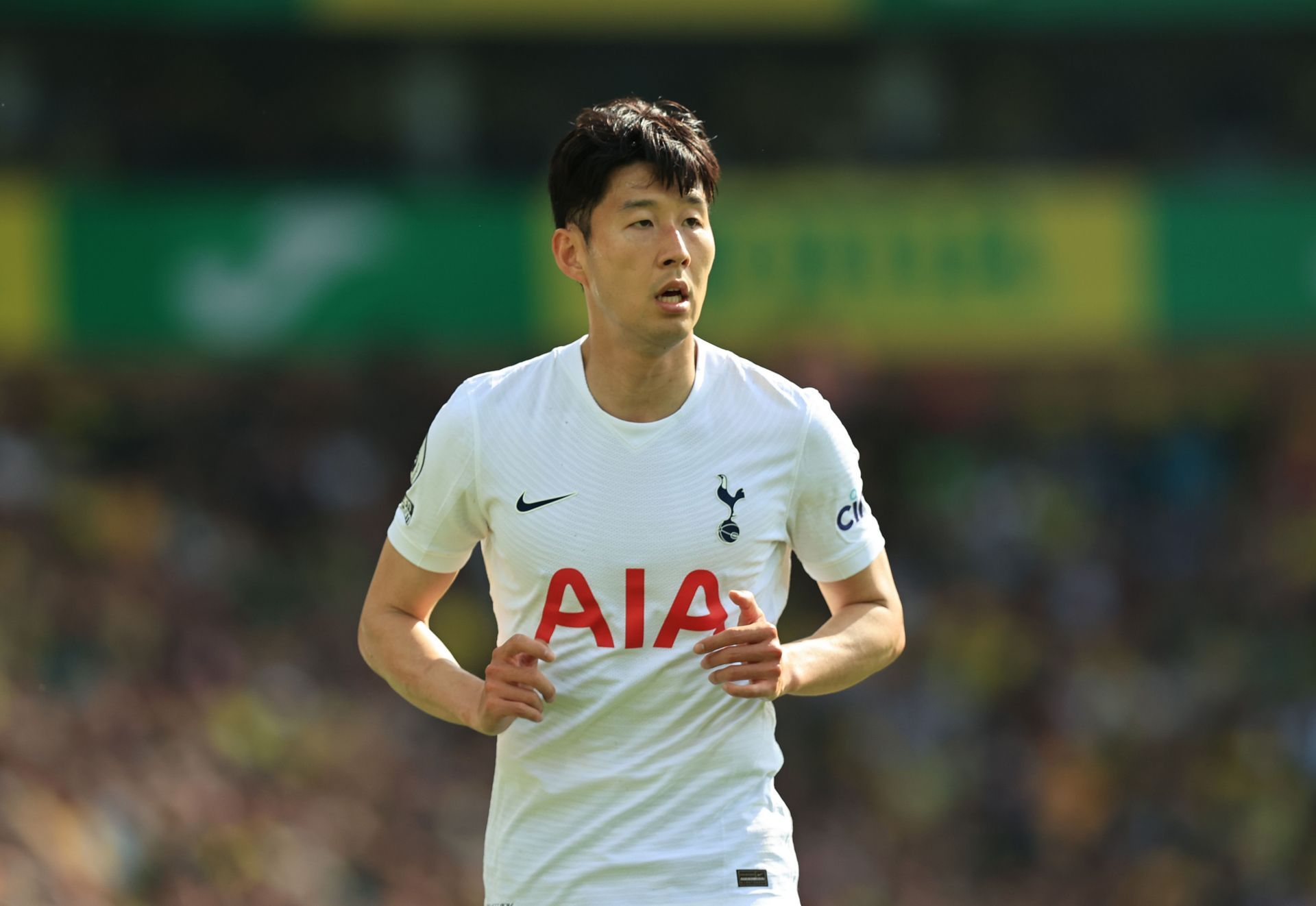 Son Heung-Min in action for Tottenham Hotspur against Norwich City