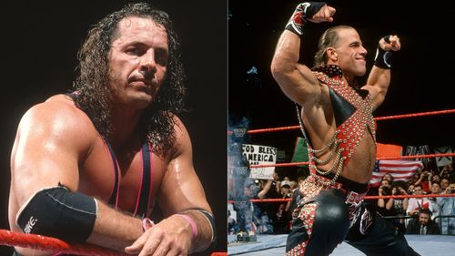 Bret Hart (left); Shawn Michaels (right)