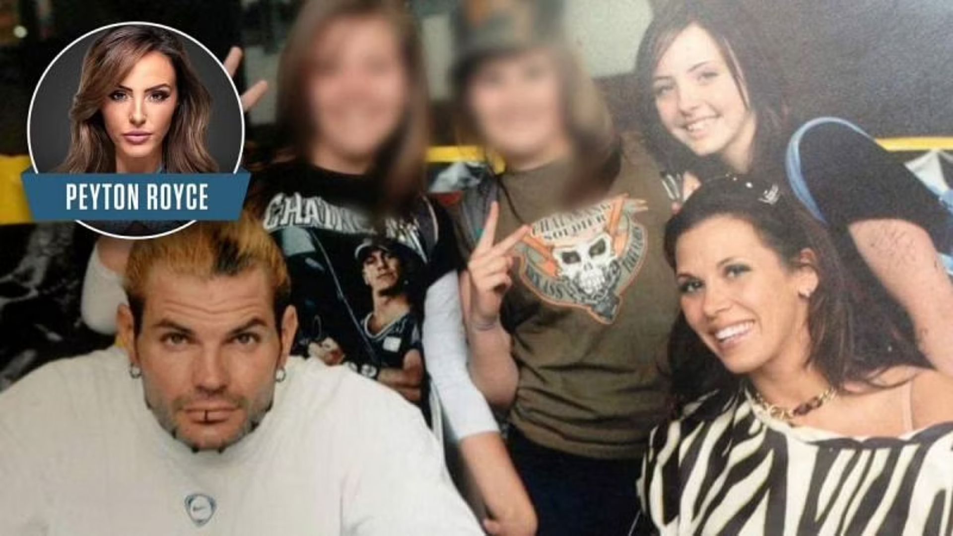 Peyton Royce with Jeff Hardy and Mickie James