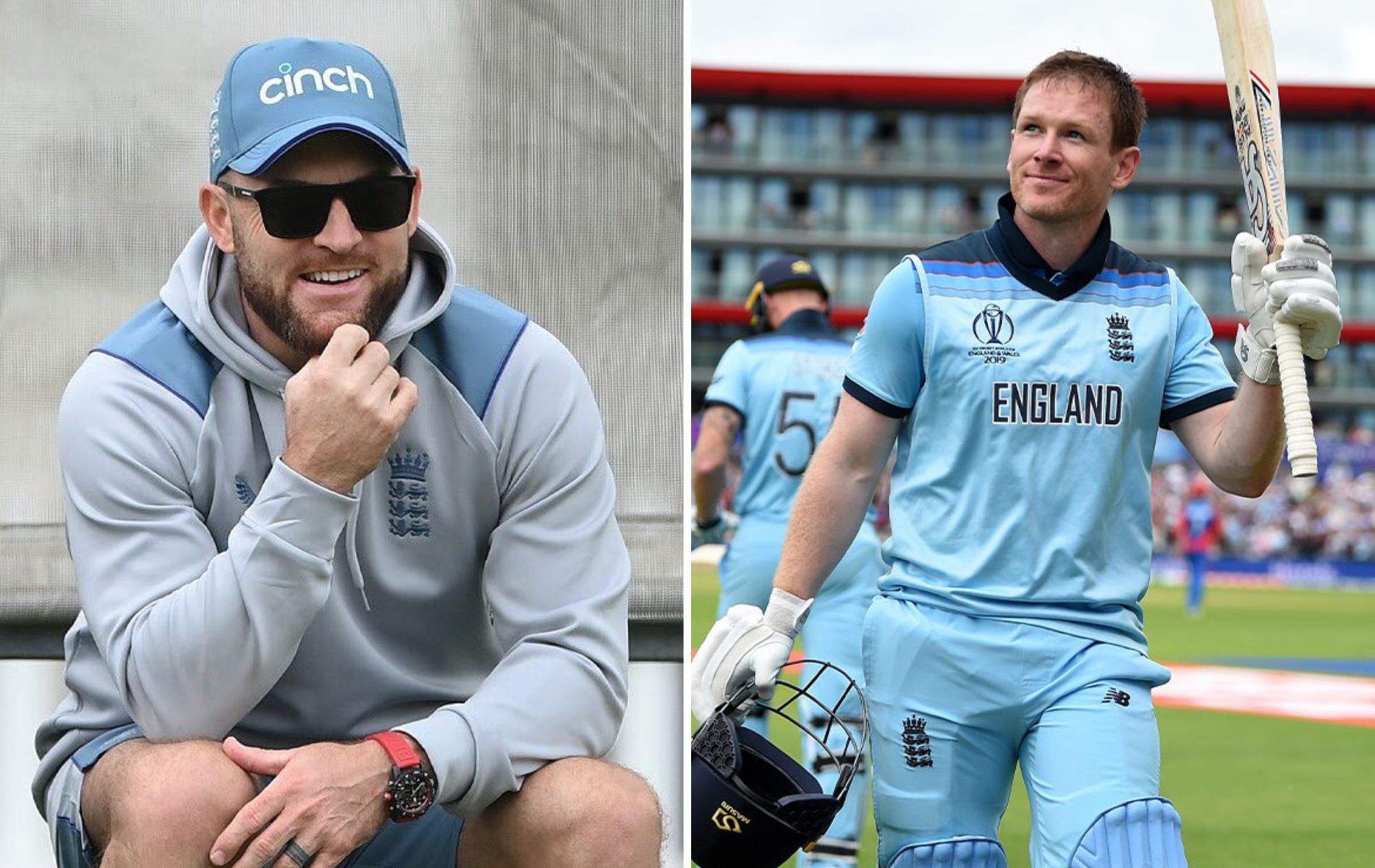 Brendon McCullum (L) and Eoin Morgan. (Pics: Instagram)