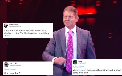 Twitter reacts to Vince McMahon's presence on RAW.