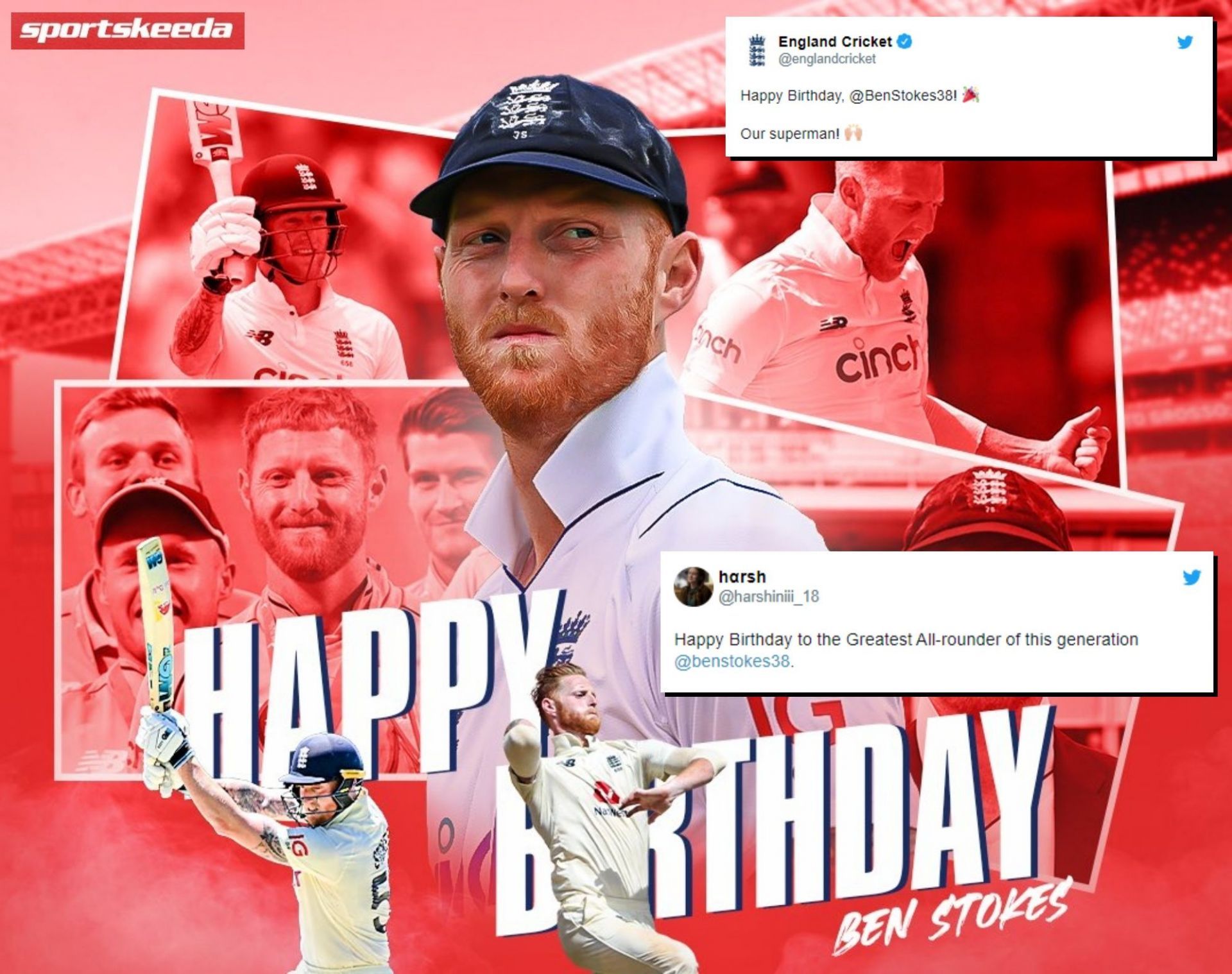 England&rsquo;s Test captain Ben Stokes turns 31 today.