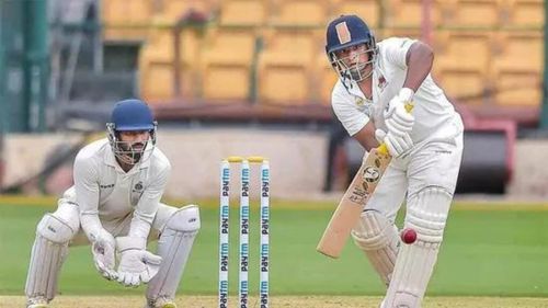 Sarfaraz Khan in action in the ongoing Ranji Trophy final. (P.C.:BCCI)