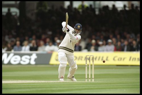 Sourav Ganguly batting on Test debut at Lord’s. Pic: Getty Images