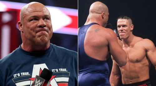 WWE Hall of Famer Kurt Angle and John Cena