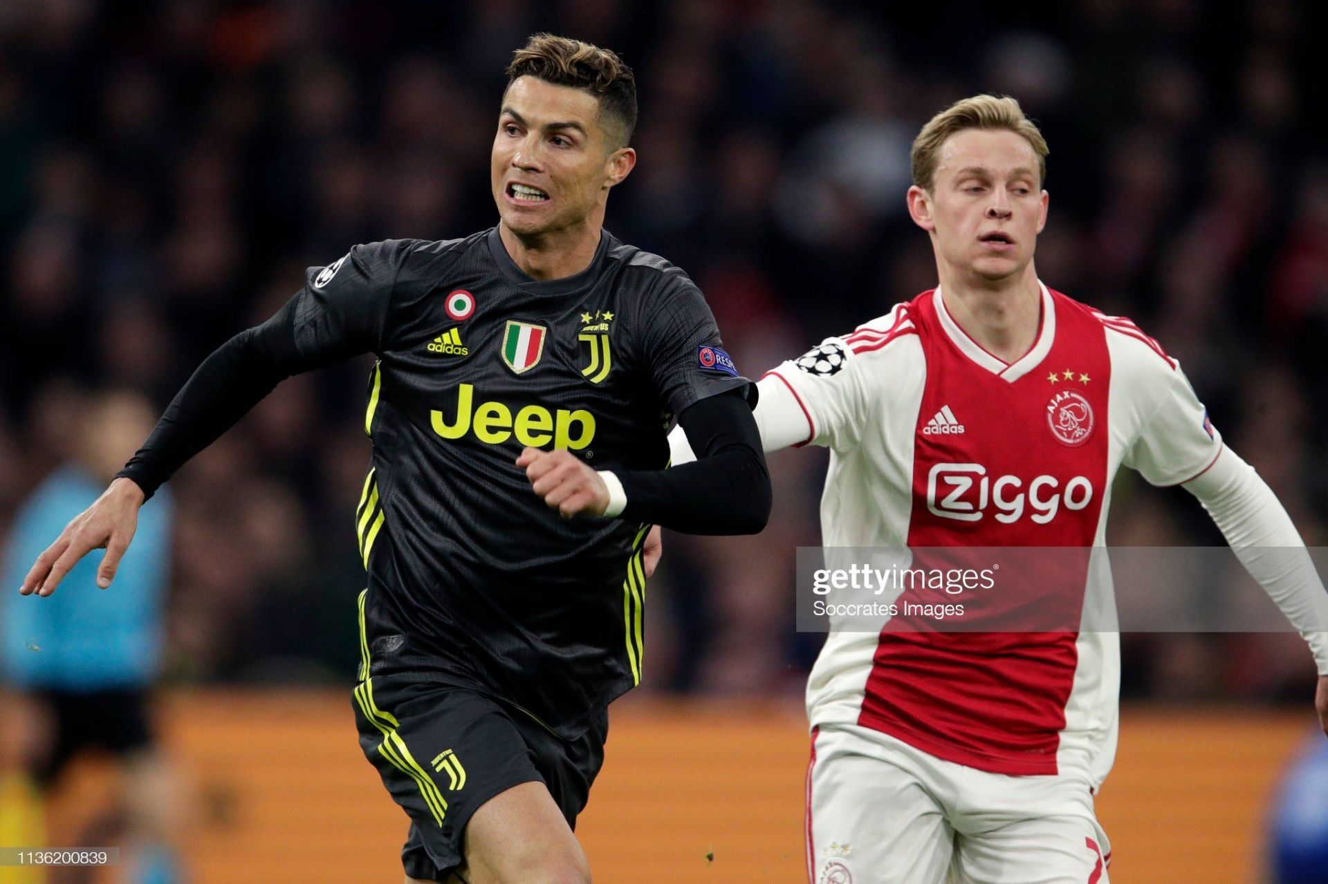 Frenkie de Jong (right) could join Cristiano Ronaldo at Old Trafford.