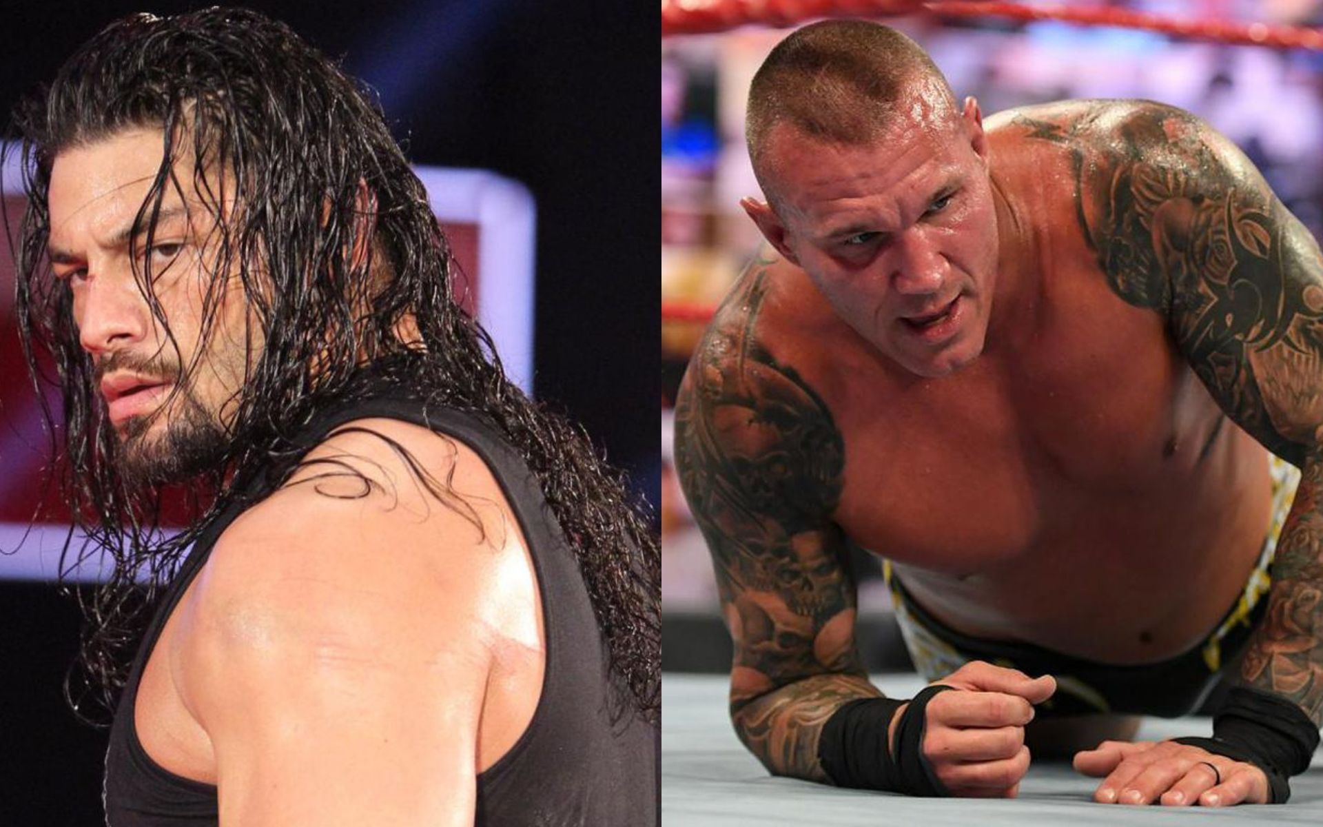 WWE Superstars Roman Reigns (L) and Randy Orton (R)