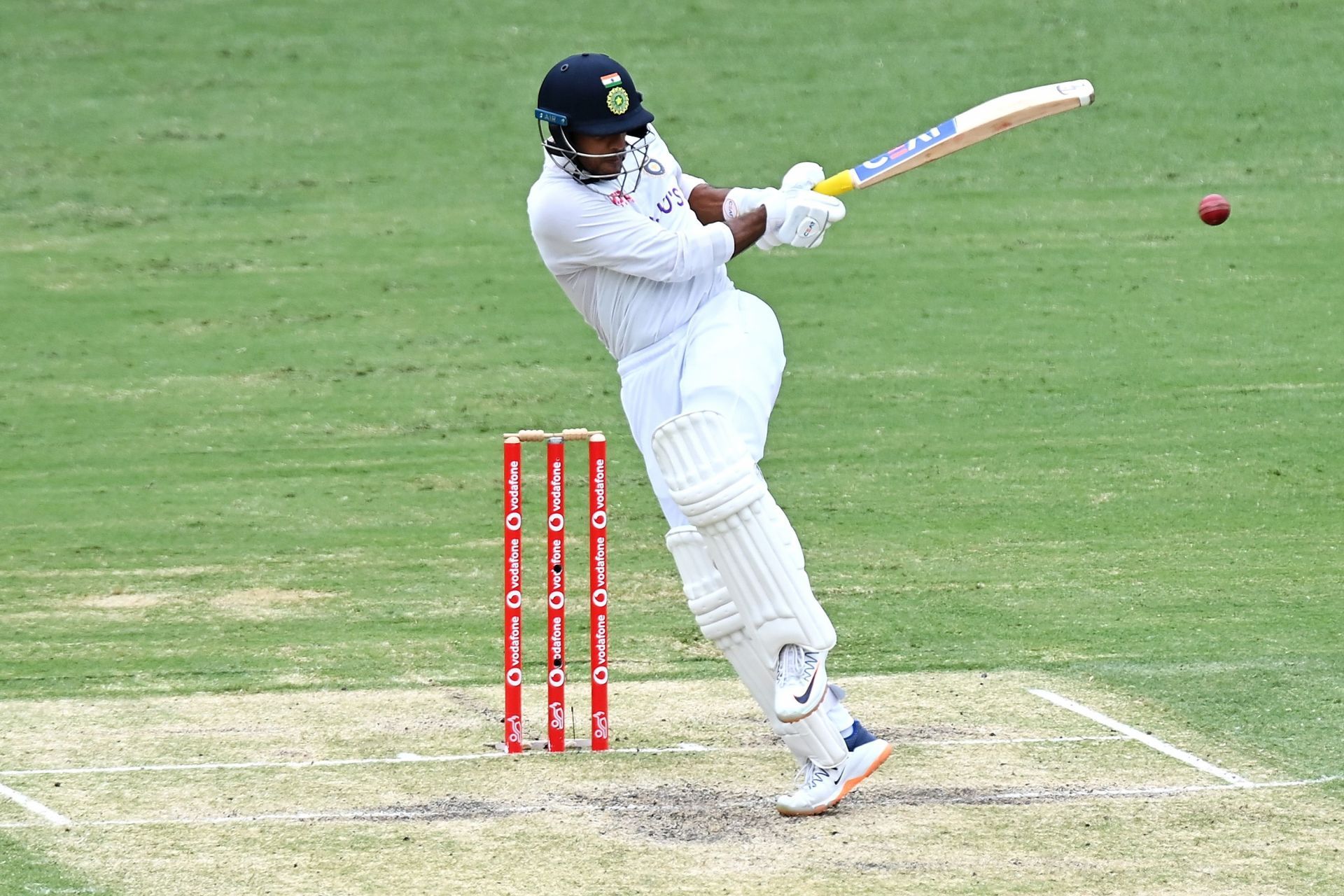 Mayank Agarwal batting during the Gabba Test. Pic: Getty Images