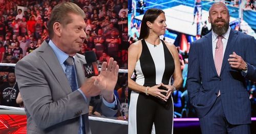 Vince McMahon, Stephanie McMahon, and Triple H.