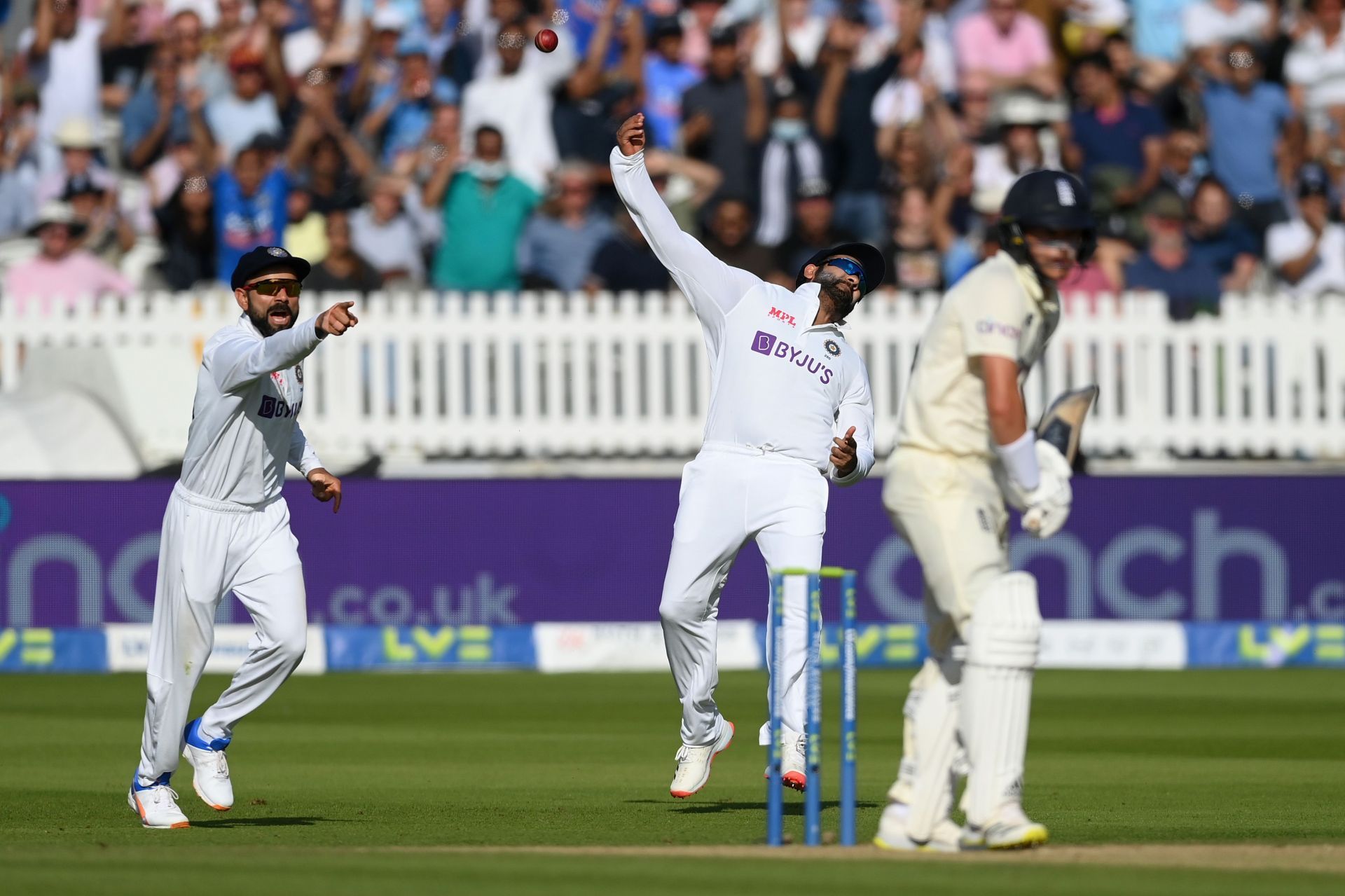 Virat Kohli and Rohit Sharma are in action against Leicestershire/