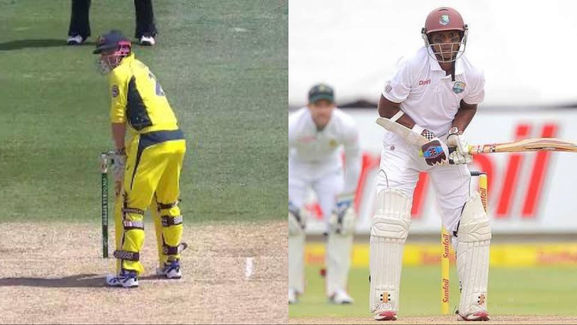 George Bailey (L) and Shivnarine Chanderpaul feature on this list of unique cricketers