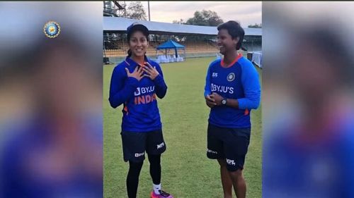 Jemimah Rodrigues (L) with Deepti Sharma (P.C.:BCCI)