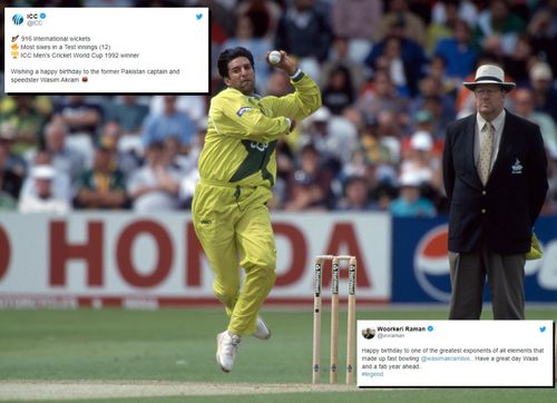 Wasim Akram turns 56 today. Pic: Twitter