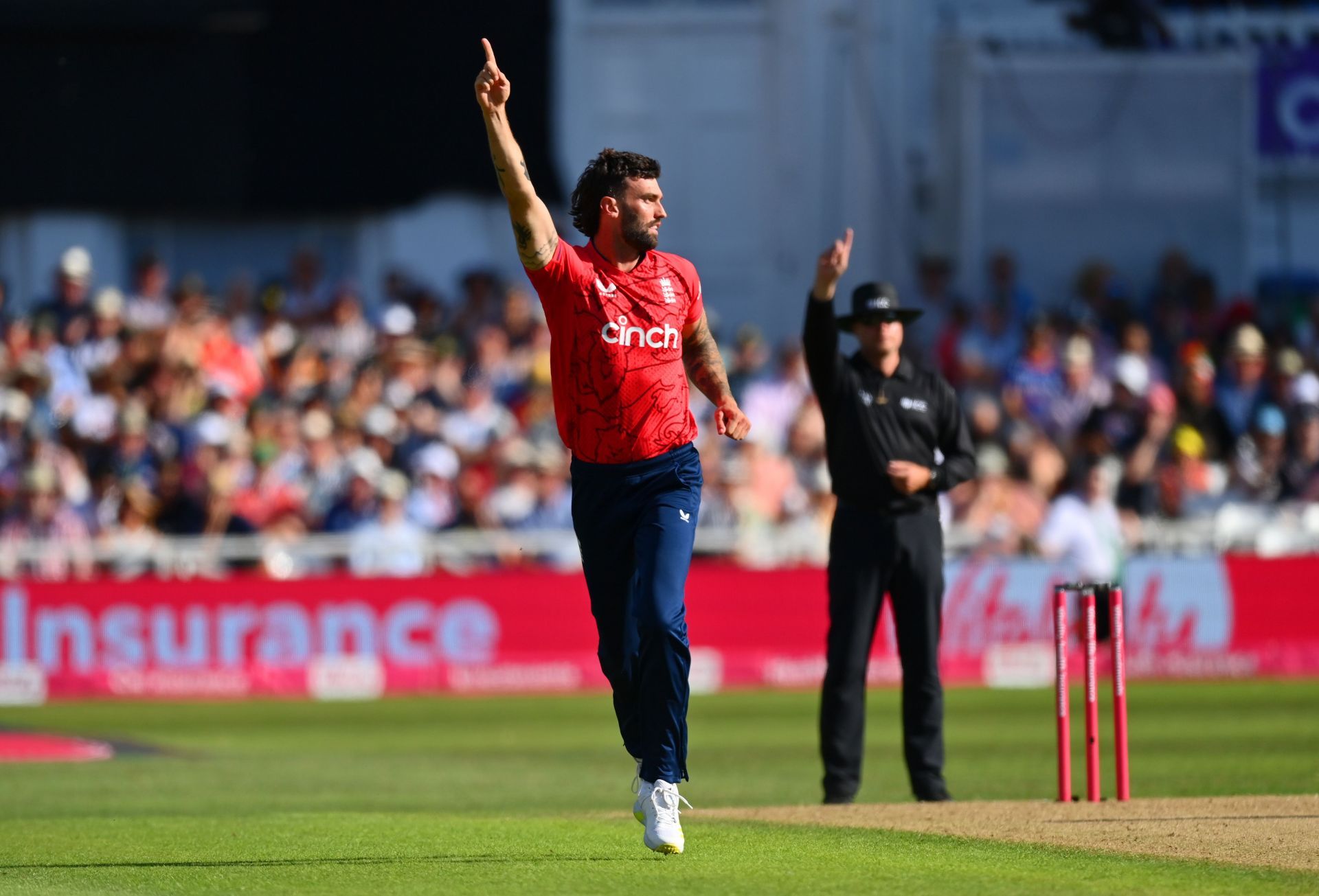 Reece Topley was the pick of the England bowlers.