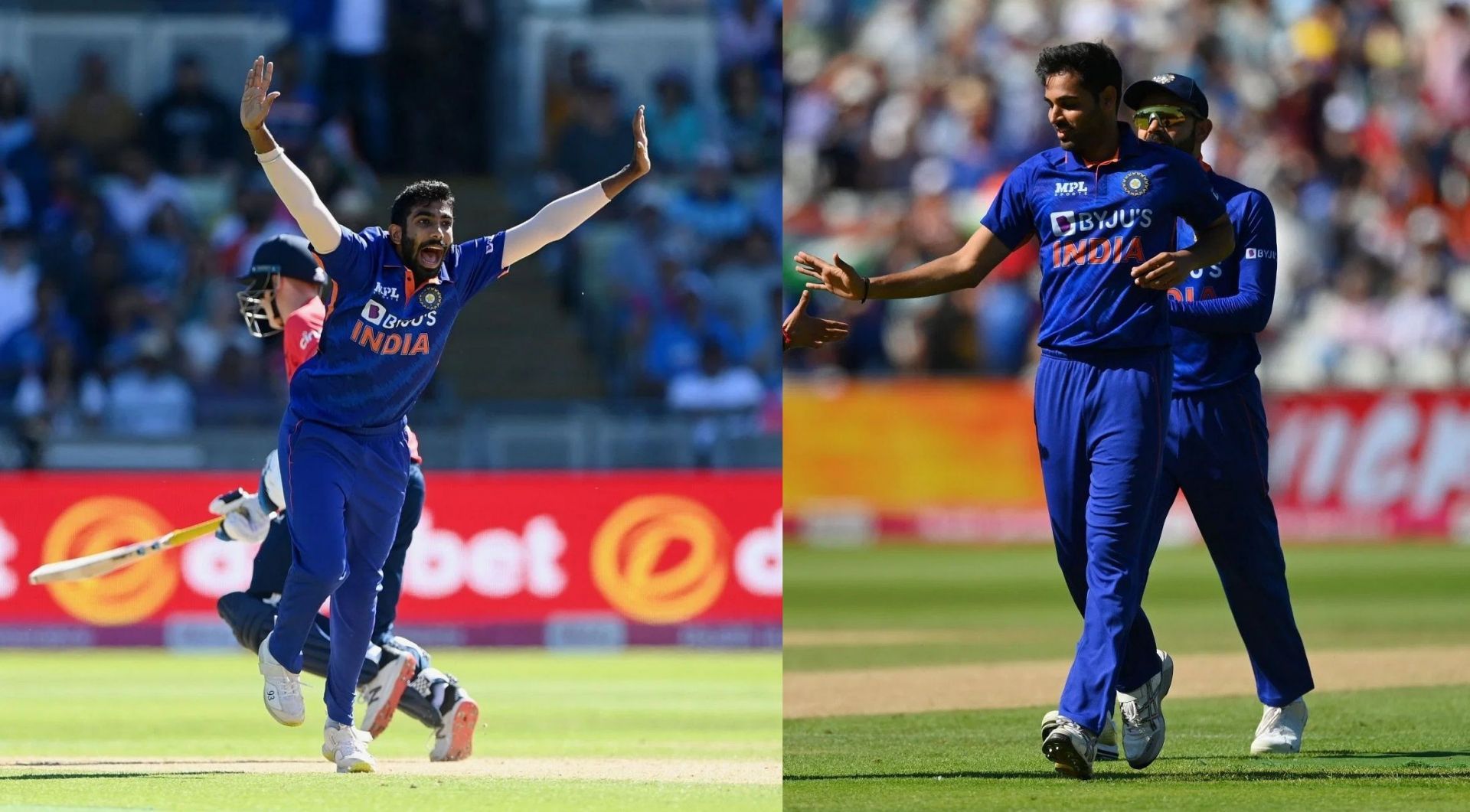 Jasprit Bumrah (left) and Bhuvneshwar Kumar. Pics: Getty Images