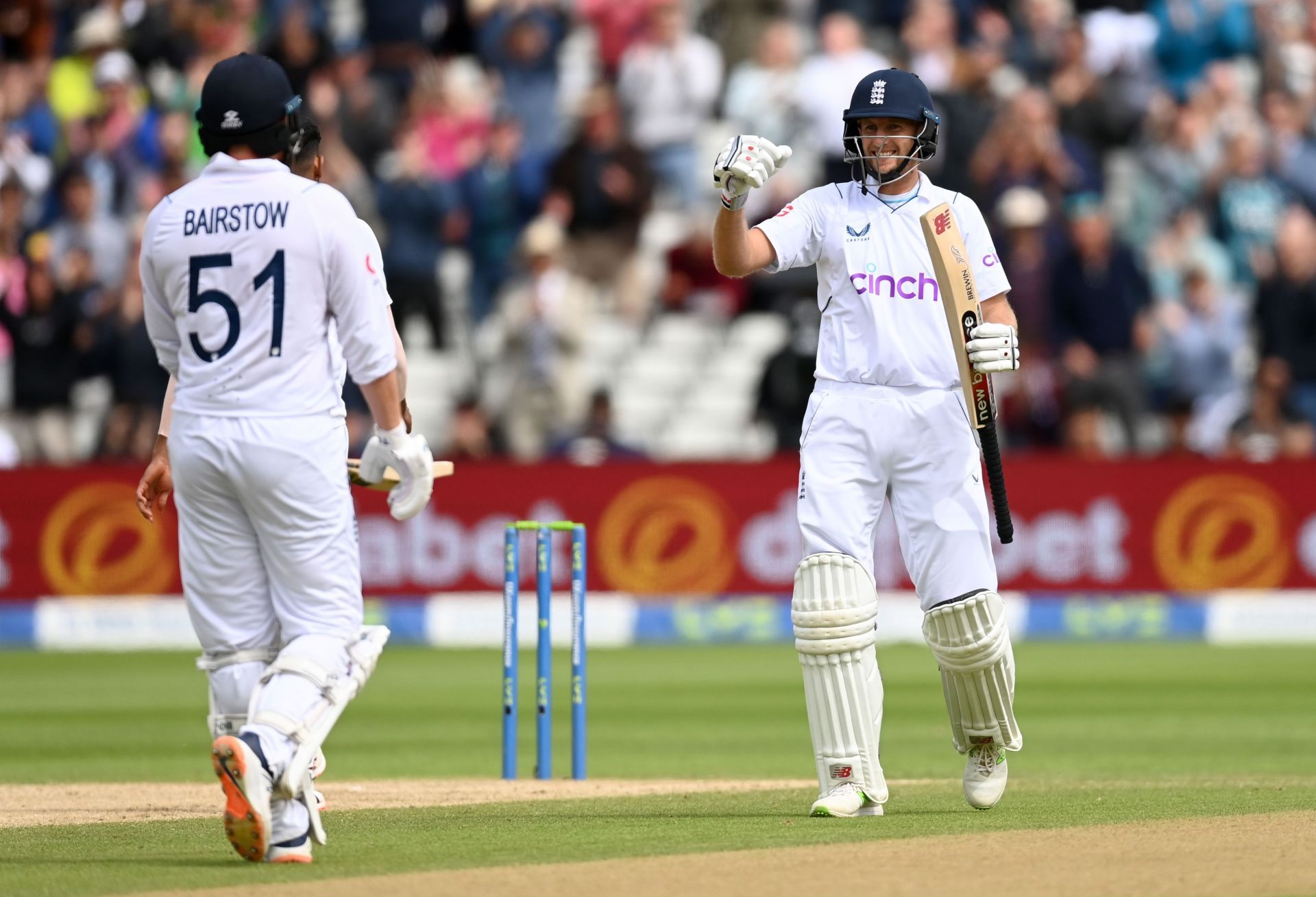 Joe Root scored the winning run for England at Edgbaston