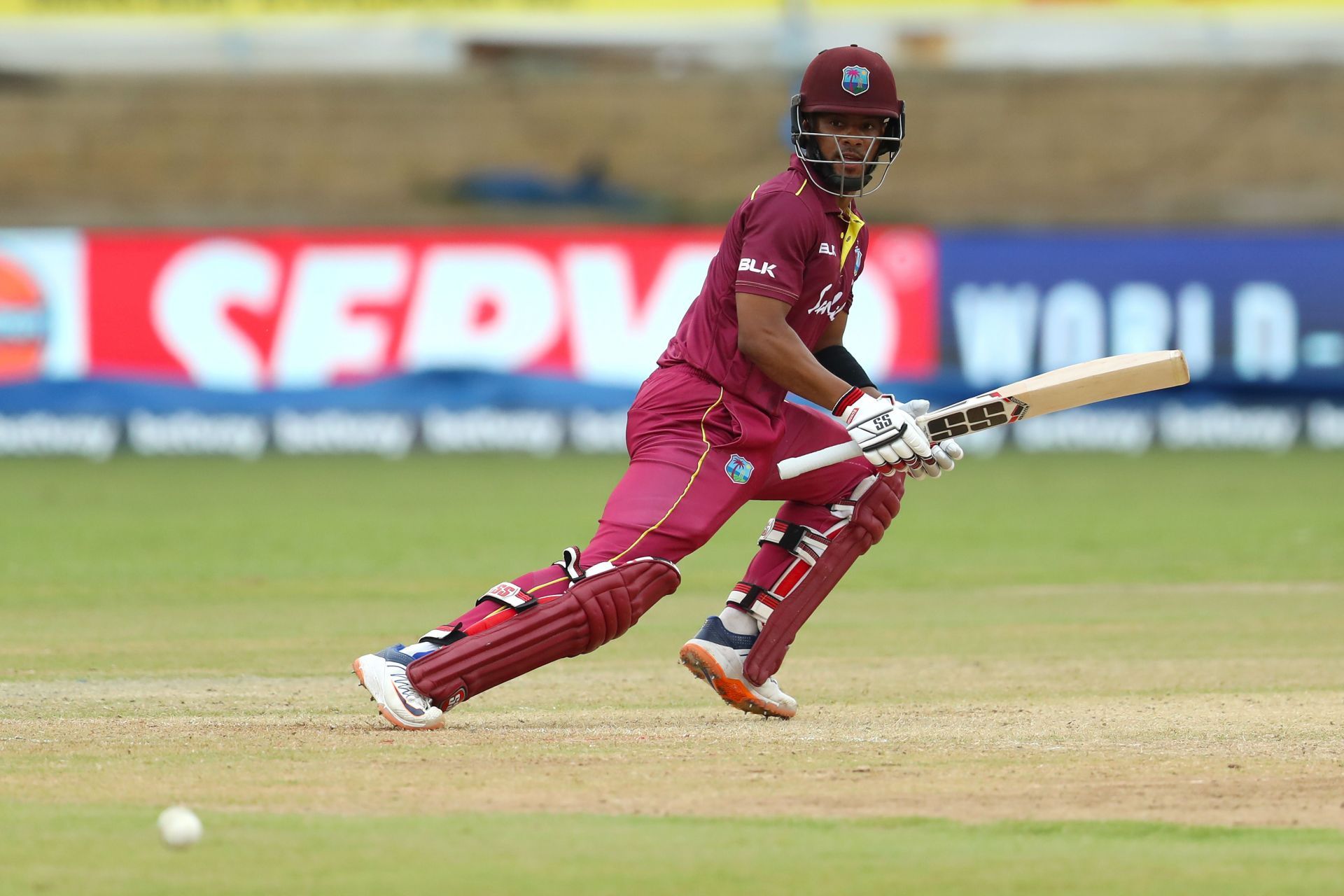 Shai Hope almost carried his bat through the West Indian innings [P/C: Twitter]