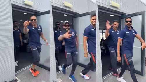 Team India performers in the viral “Hey” reel. Pic: Shikhar Dhawan/ Instagram