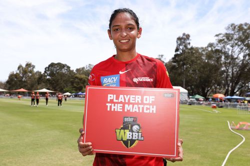 Harmanpreet Kaur during WBBL 2021. (Credit: Getty Images)