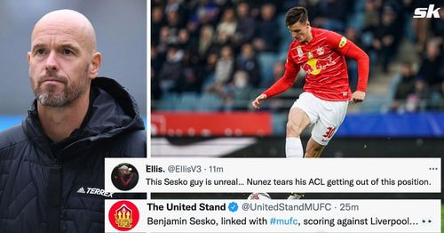 Manchester United fans react to Benjamin Sesko's goal against Liverpool