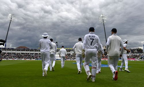 England take field after tea during Day 1 in Birmingham (Image Courtesy: Getty Images)