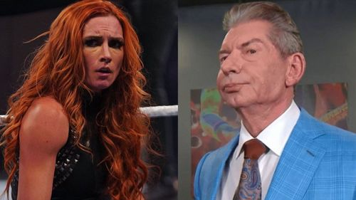 Becky Lynch (left); Vince McMahon (right)