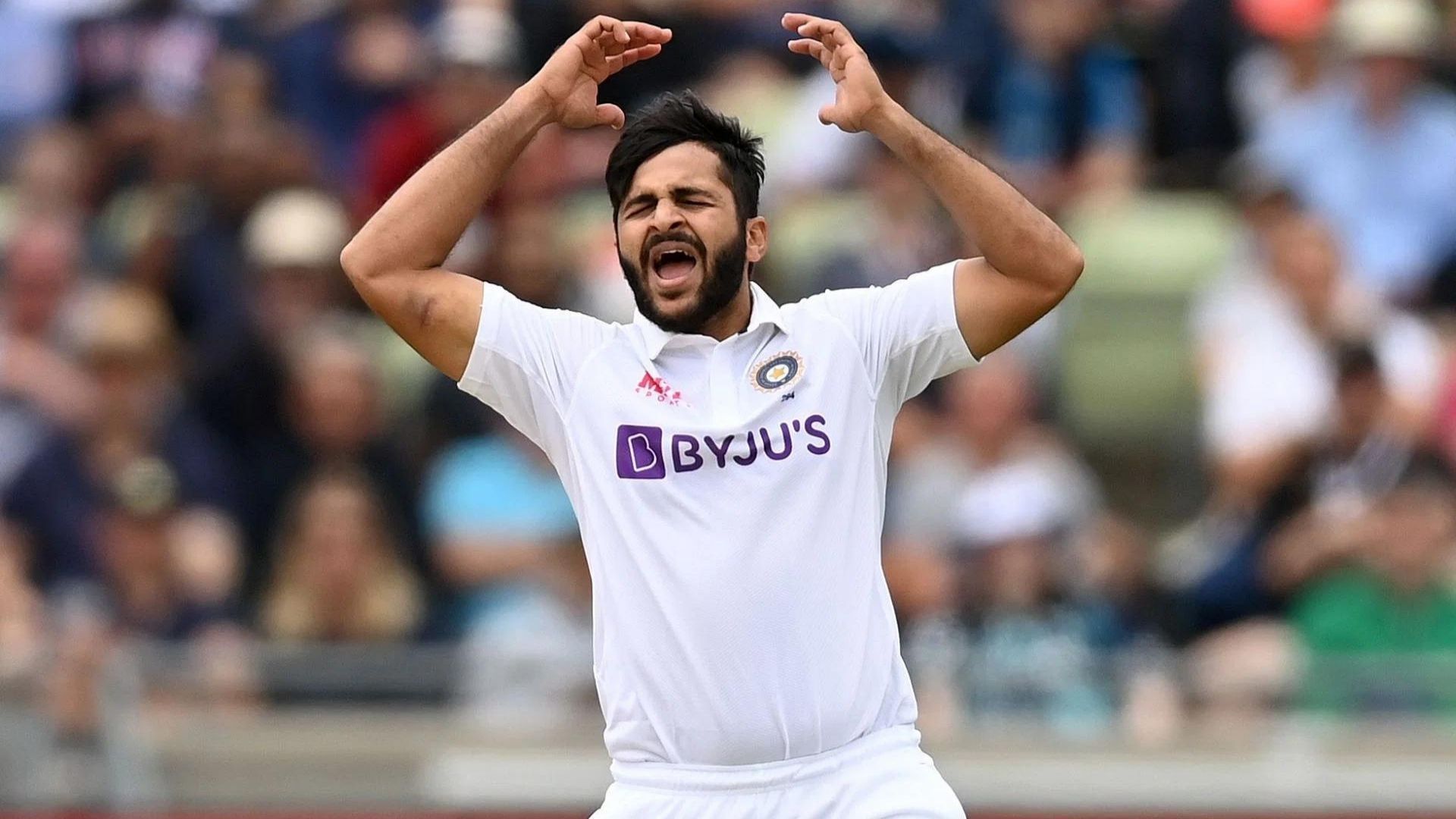 Shardul Thakur in action during the one-off Test at Edgbaston