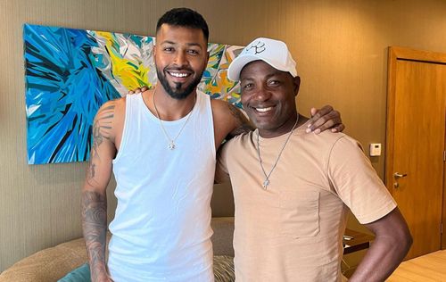 Hardik Pandya (L) and Brian Lara (R).