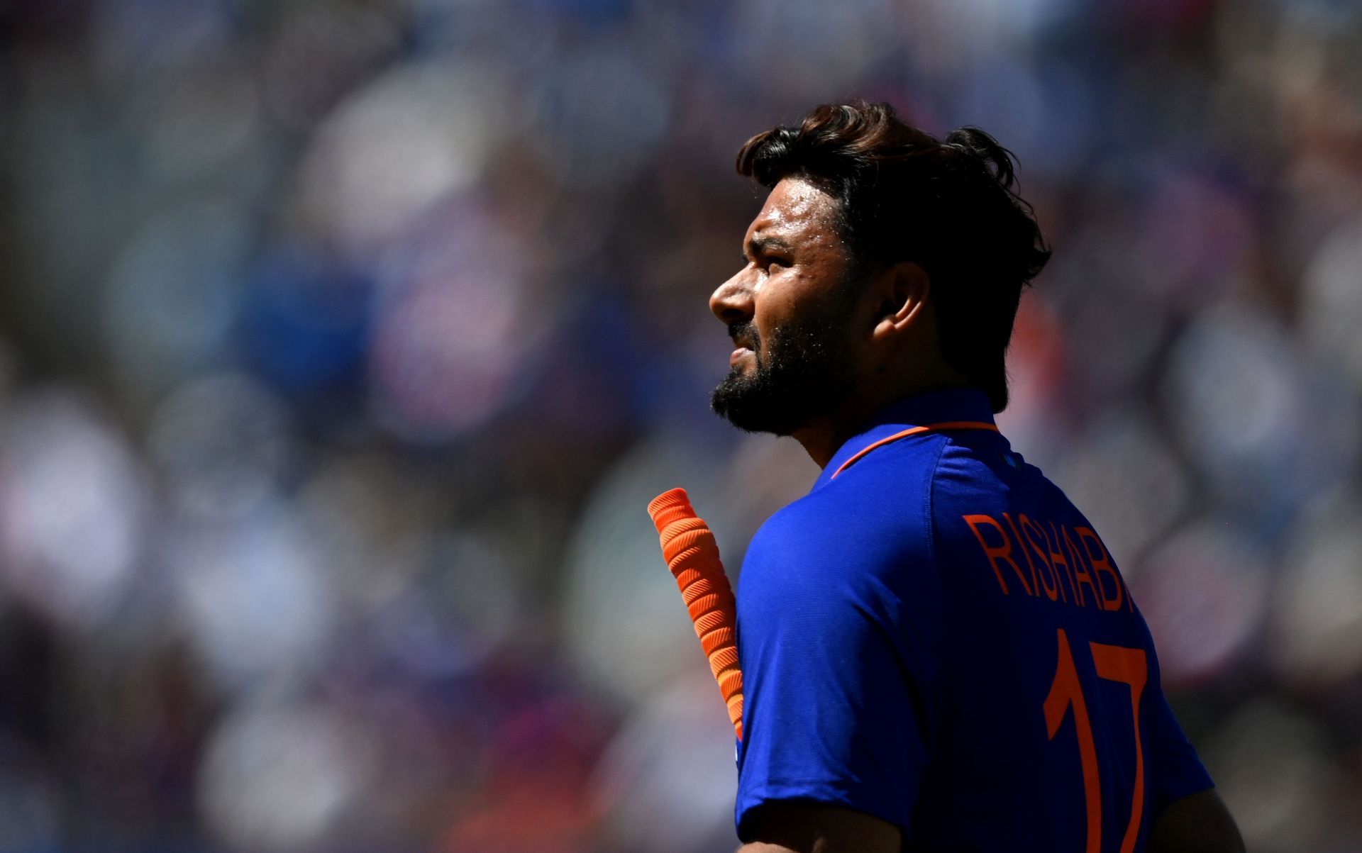 Rishabh Pant walks off after being dismissed during the 2nd T20I between England and India. Pic: Getty Images
