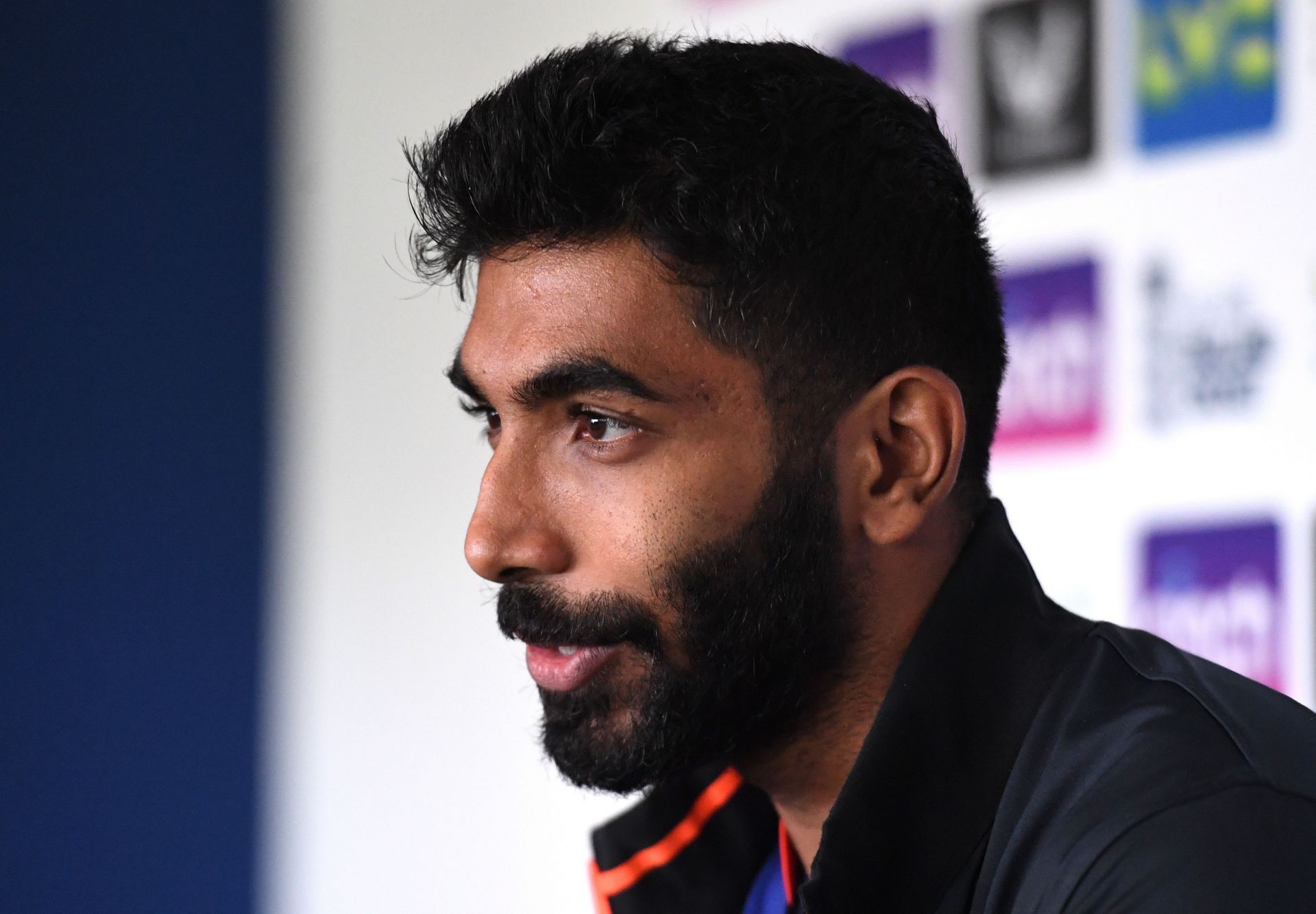 Jasprit Bumrah during a press conference. Pic: Getty Images