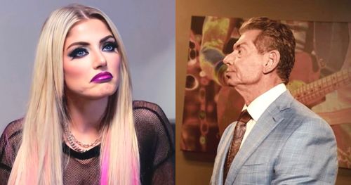 Alexa Bliss and Vince McMahon.