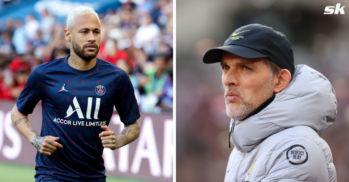 [L-to-R] Neymar Jr. and Chelsea manager Thomas Tuchel.