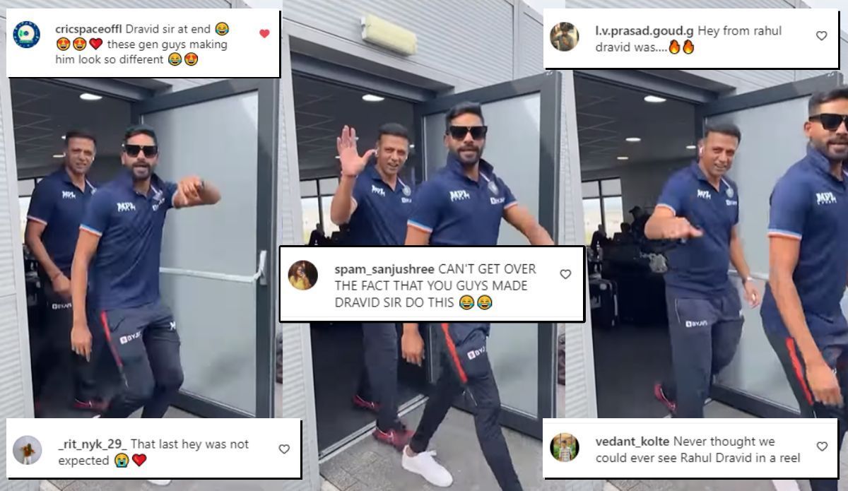 Rahul Dravid and Mohammed Siraj in the &ldquo;Hey&rdquo; video shared by Shikhar Dhawan.